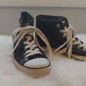 Black sparkle high tops size 8